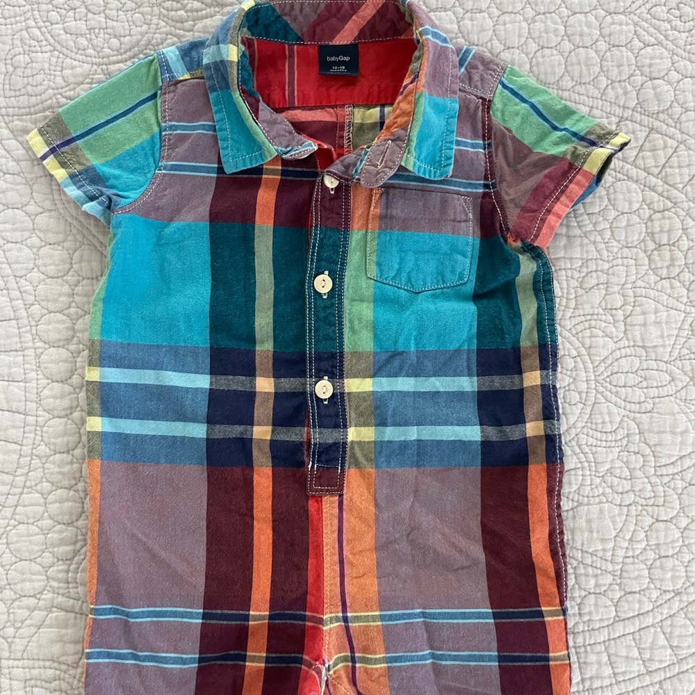Baby Gap Colorful Plaid Kids Romper